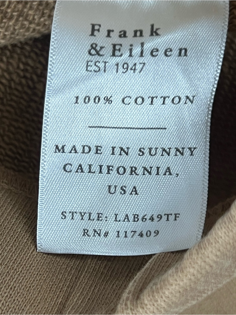 Frank & Eileen Dublin Blazer Catherine Sweatpants Set M Camel Triple Fleece - Picture 11 of 15